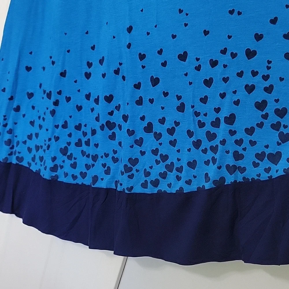 Vintage VS PINK Trapeze Swing Dress Size Large in Blue Hearts - Picture 2 of 12